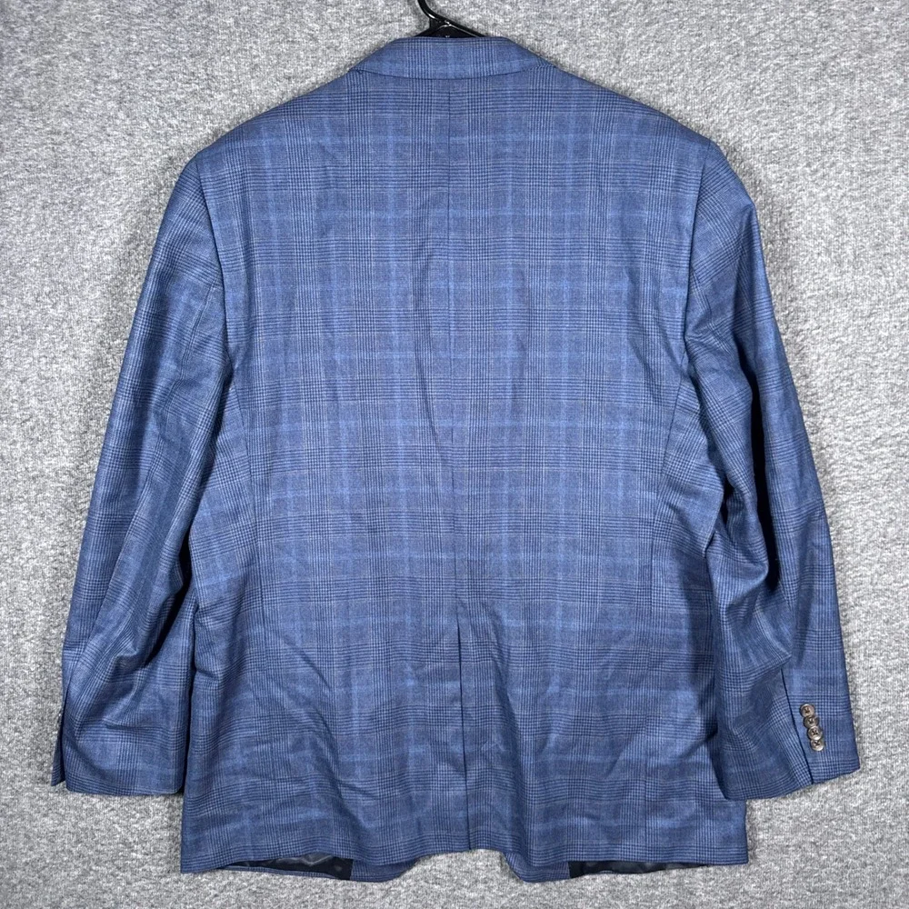 Loro Piana Sport Coat Mens 44R Blue Plaid 100% Wool Cremieux Blazer Jacket